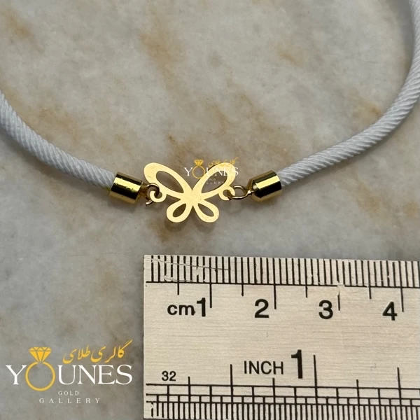 دستبند پروانه مینیمال طلا لیزری